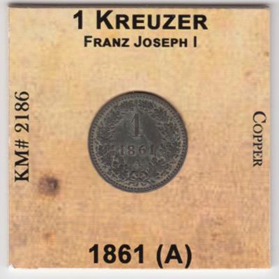 1 Kreuzer 1861a - Austria