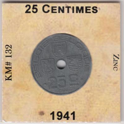 25 Centimes 1941 - Belgium
