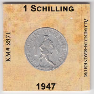 1 Schilling 1947 - Austria