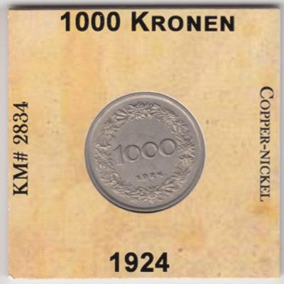 1000 Kronen 1924 - Austria