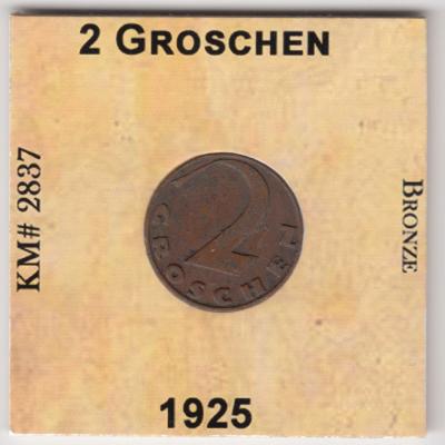 2 Groschen 1925 - Austria