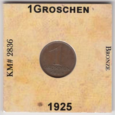 1 Groschen 1925 - Austria