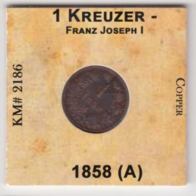 1 Kreuzer 1858a - Austria