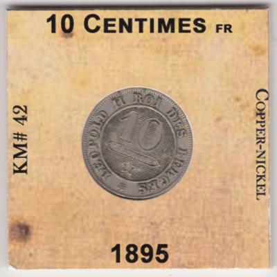 10 Centimes 1895 - Belgium - French text