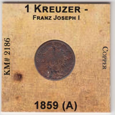 1 Kreuzer 1859a - Austria
