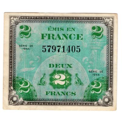 2 Francs 1944 - France - Allied Military Currency