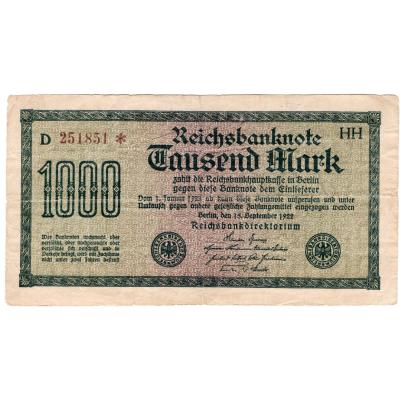 1000 Mark Reichsbanknote 1922