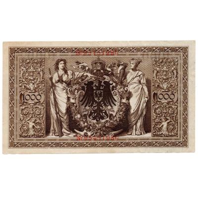 1000 Mark Reichsbanknote; red seals 1910