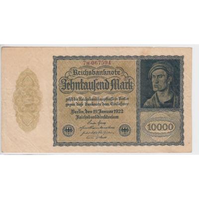10000 Mark 1922 - Reichsbanknote, small issue