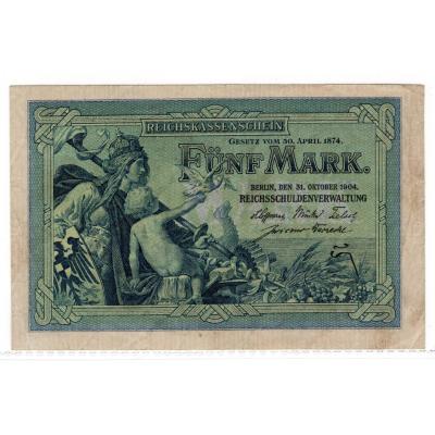 5 Mark 1904 - Reichskassenschein