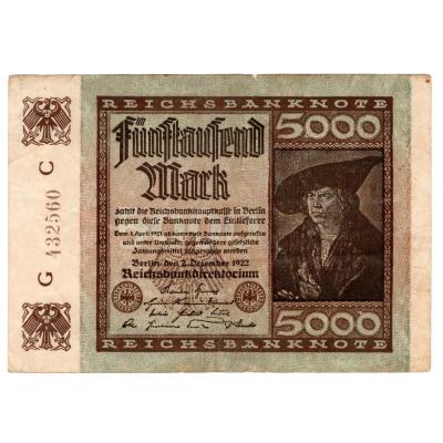 5000 Mark Reichsbanknote 1922