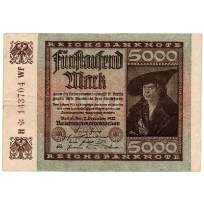 5000 Mark Reichsbanknote 1922