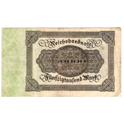50000 Mark 1922 - Reichsbanknote; without eagle underprintt