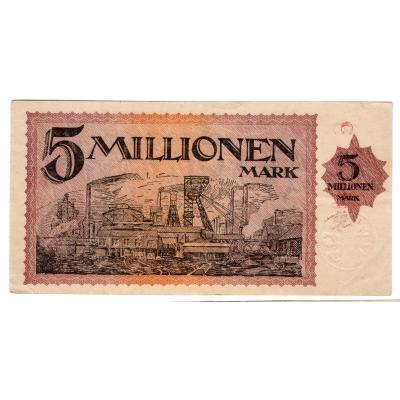 5 Million Mark 1923 - August-Thyssen-Hütte