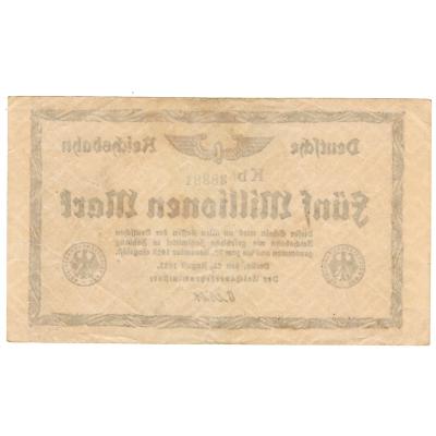 5 Million Mark 1923 - Deutsche Reichsbahn