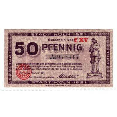 50 Pfennigs 1921 -  City of Cologne (notgeld)
