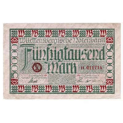 50000 Mark 1923 - Württembergische Notenbank