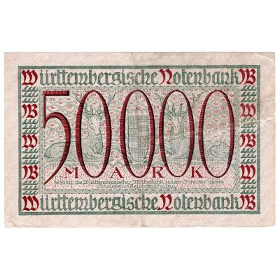 50000 Mark 1923 - Württembergische Notenbank