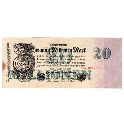 20 Million Mark 1923 - Reichsbanknote