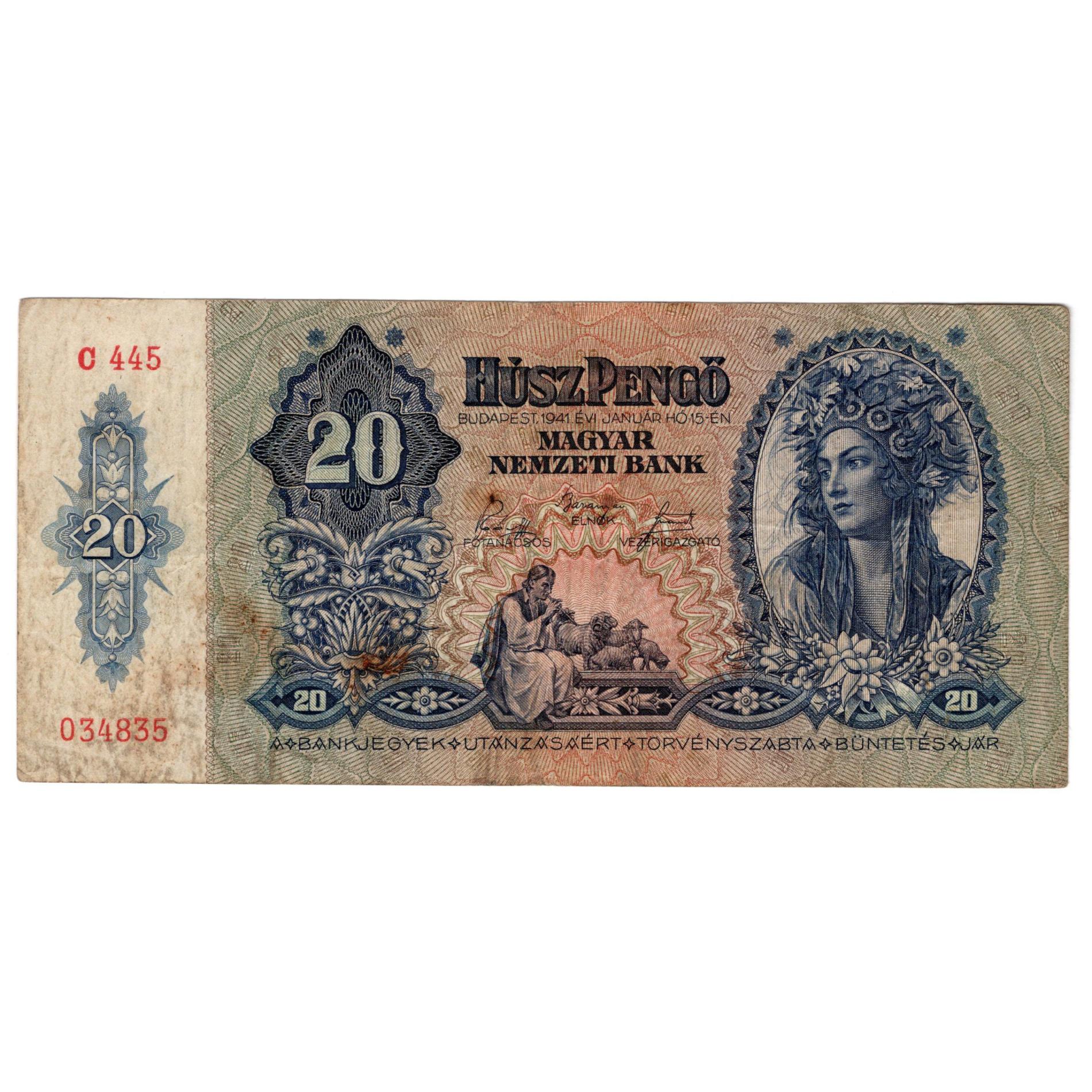20 Pengő 1941 - Hungary