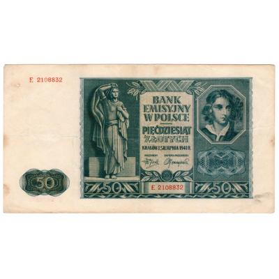 50 Zlotys 1941 - Poland - German occupation