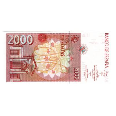 2000 Pesetas 1992 - Spain (with security line)