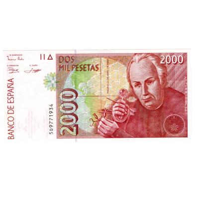 2000 Pesetas 1992 - Spain (with security line)