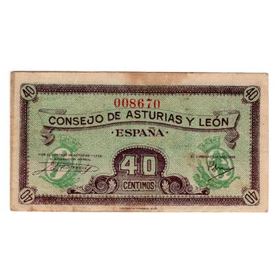 40 Céntimos 1937 - Asturias and Leon