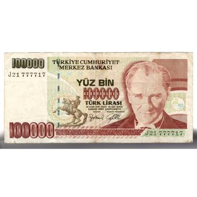 100,000 Lira 1996-1999 - Turkey
