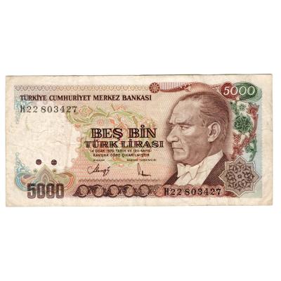 5000 Lira 1990 - Turkey