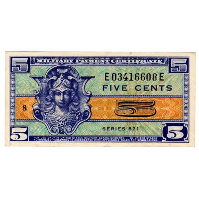 5 Cents Military Payment Certificate - 1954