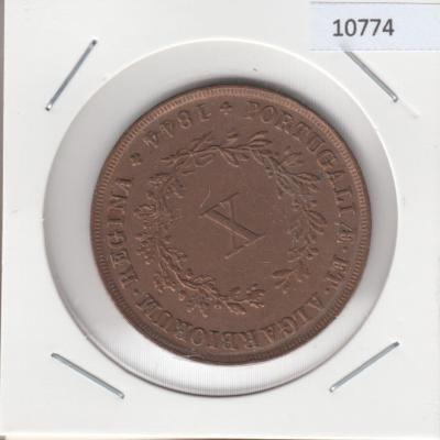 10 Reis 1844 Maria II - Portugal