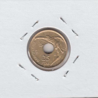 25 Pesetas 1992 - High jump - Spain