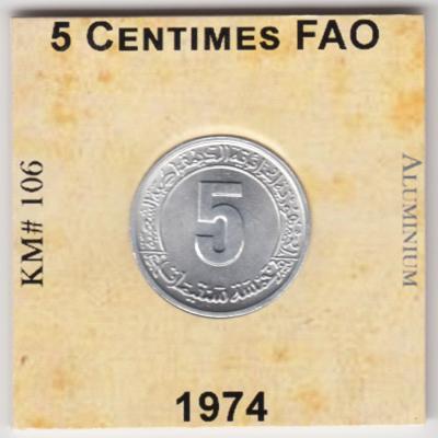 5 Centimes 1975 - Algeria