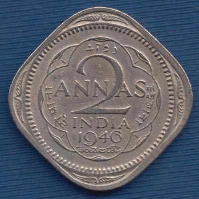 2 Annas 1946 - British India