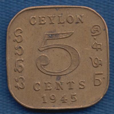 5 Cent 1945 - Ceylon