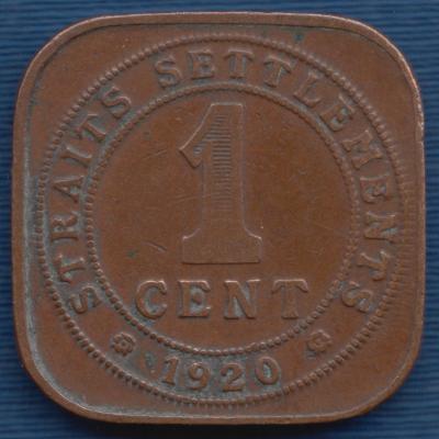 1 Cent - George V 1920 - Straits Settlements