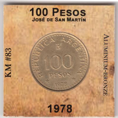 100 Pesos 1978 - Argentina - non-magnetic