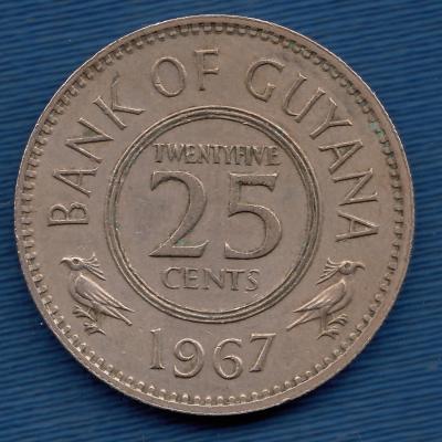 25 Cents 1967 - Guyana